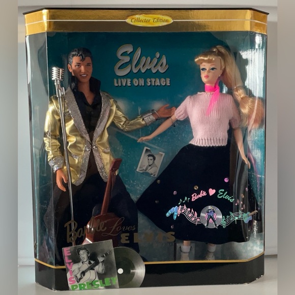 Barbie Other - Barbie Loves Elvis Live On Stage – Collector Edition – NIB 1996 Vintage Doll Set